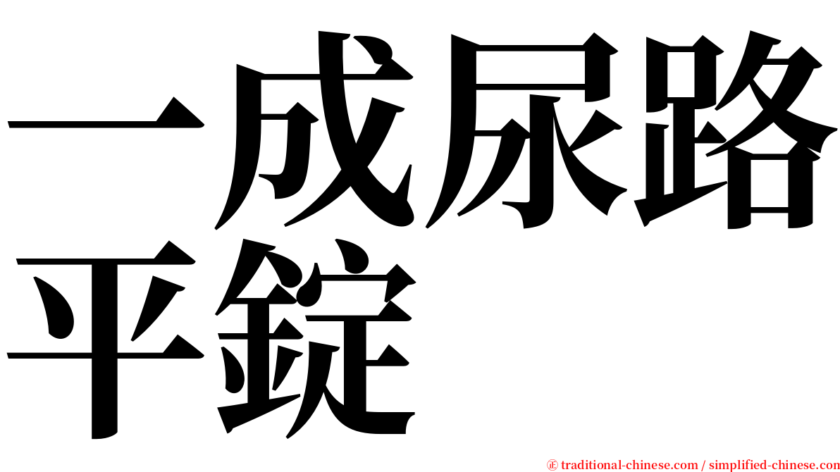 一成尿路平錠 serif font