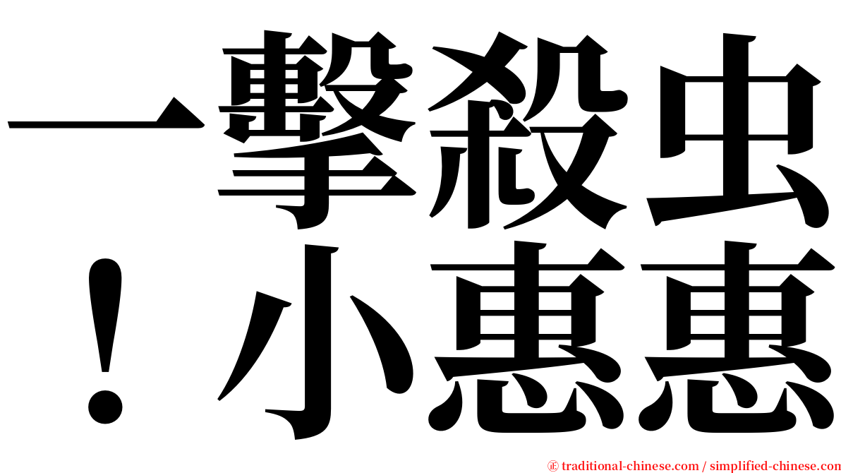 一擊殺虫！小惠惠 serif font