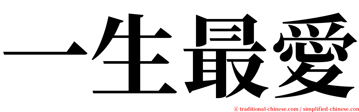 一生最愛 serif font