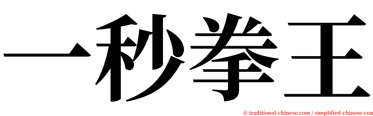 一秒拳王 serif font