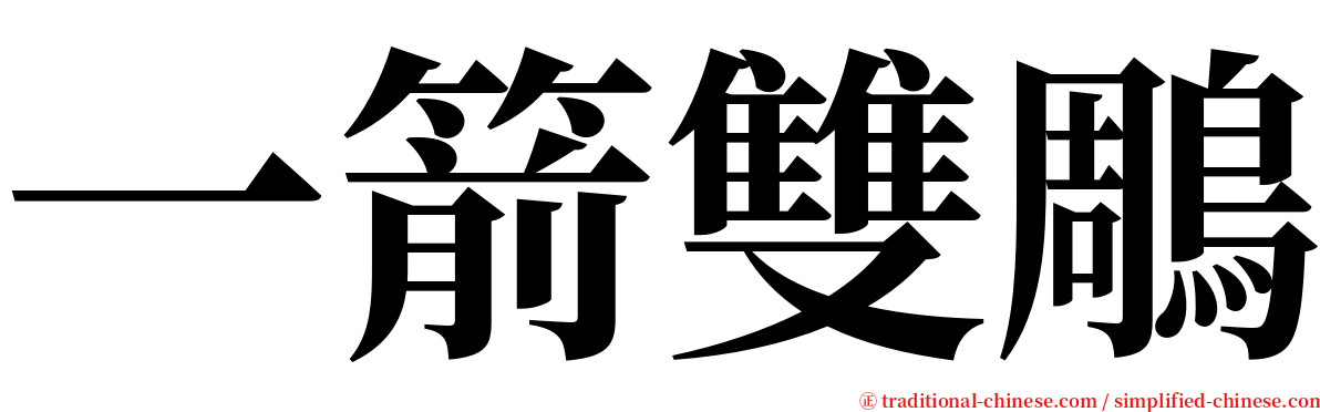 一箭雙鵰 serif font