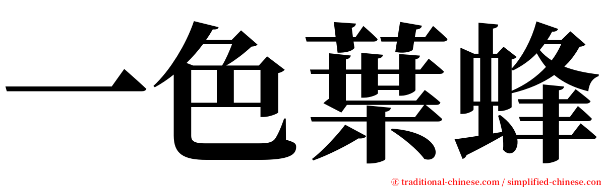 一色葉蜂 serif font