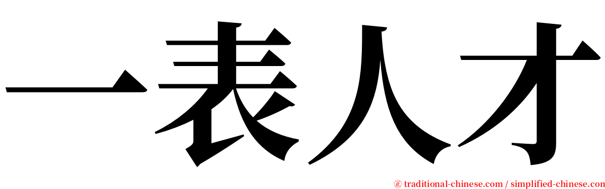 一表人才 serif font
