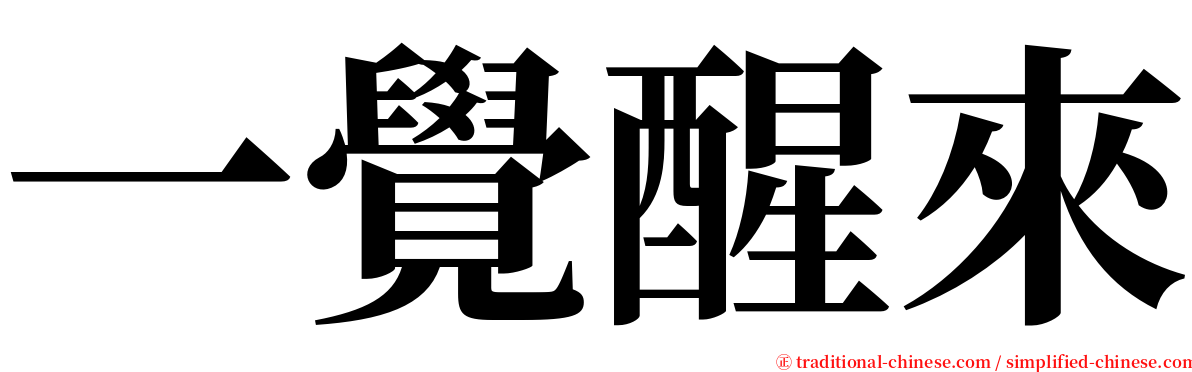 一覺醒來 serif font