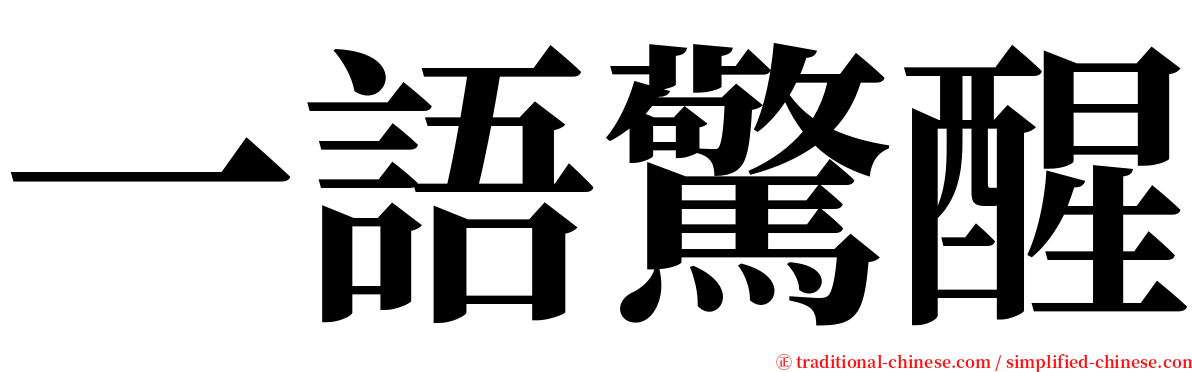 一語驚醒 serif font