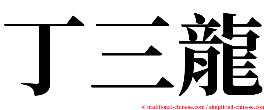 丁三龍 serif font