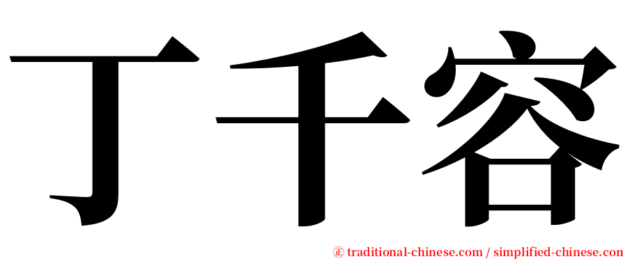 丁千容 serif font