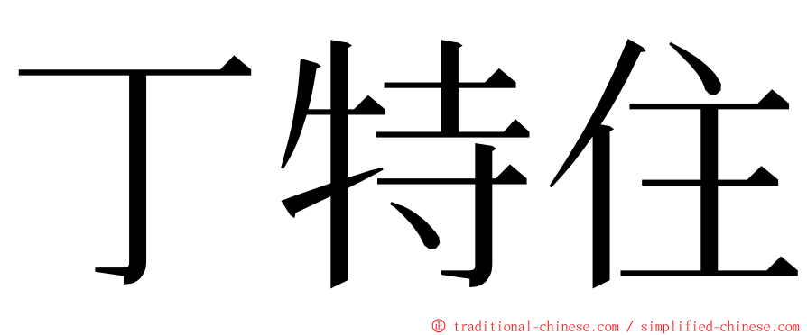 丁特住 ming font