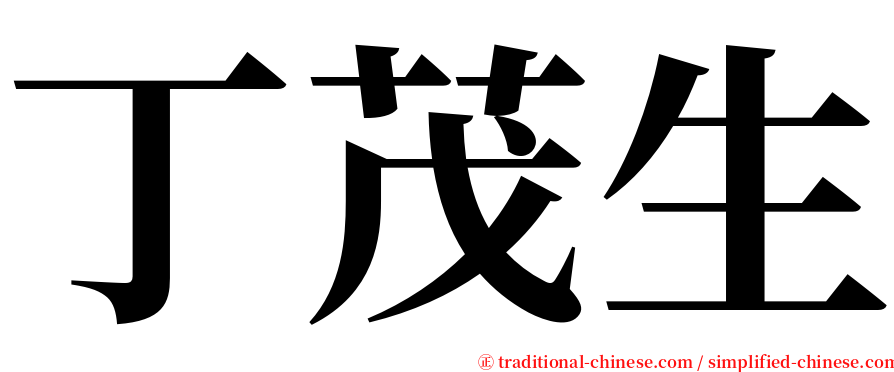 丁茂生 serif font