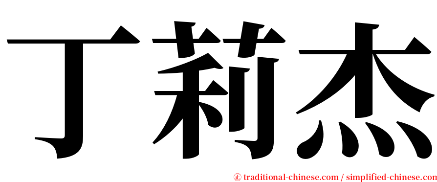 丁莉杰 serif font