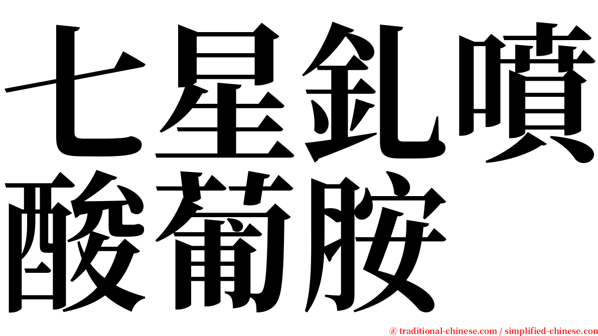 七星釓噴酸葡胺 serif font