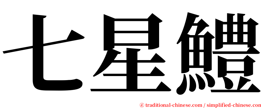 七星鱧 serif font