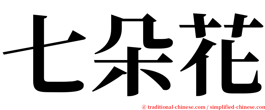 七朵花 serif font