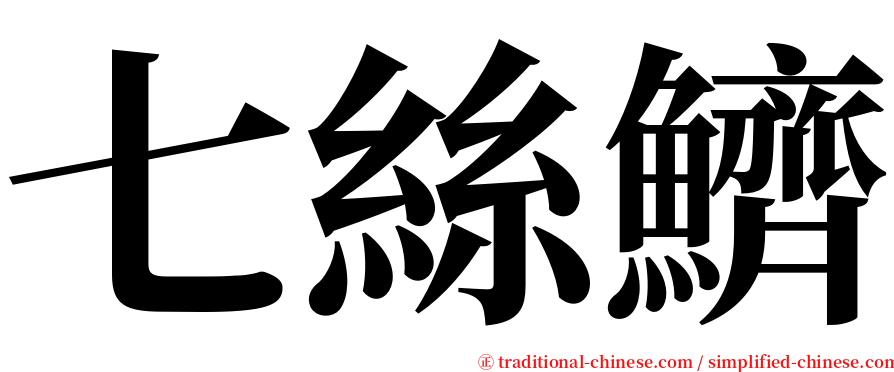 七絲鱭 serif font