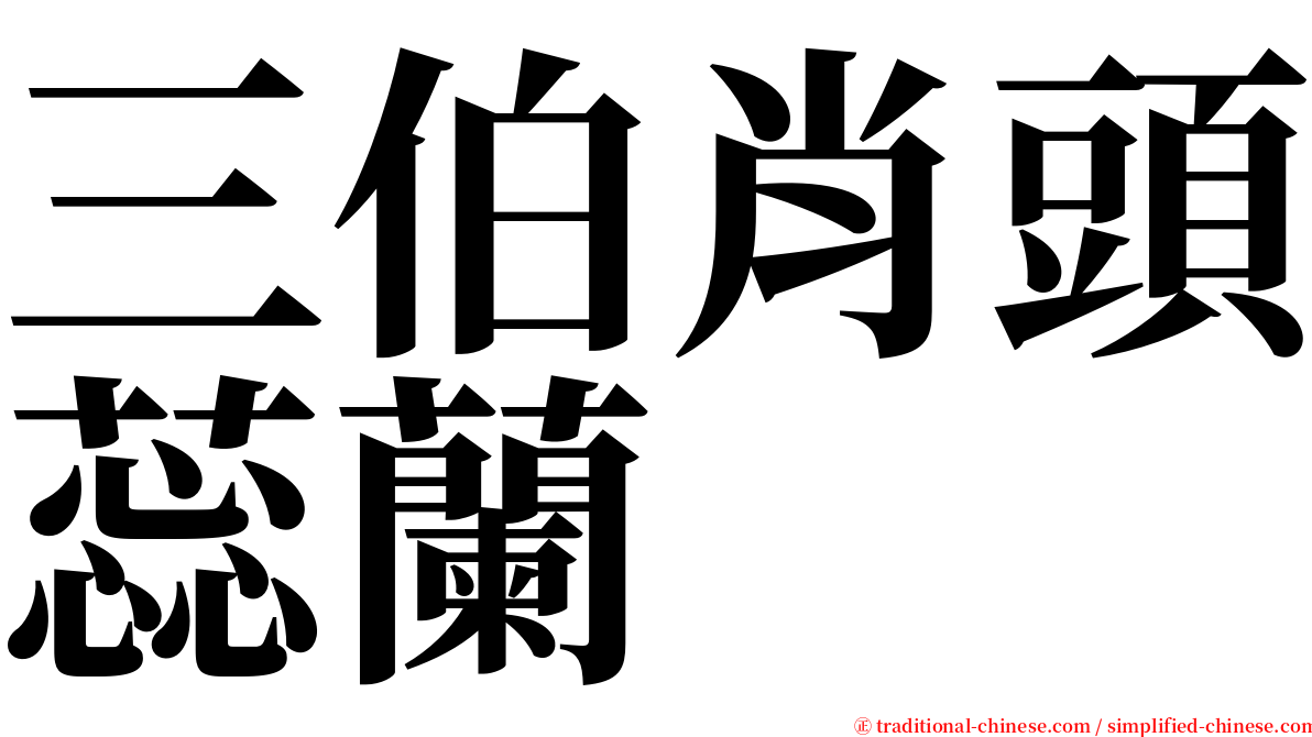 三伯肖頭蕊蘭 serif font