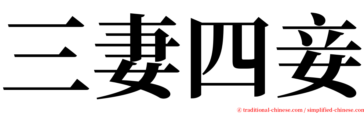 三妻四妾 serif font