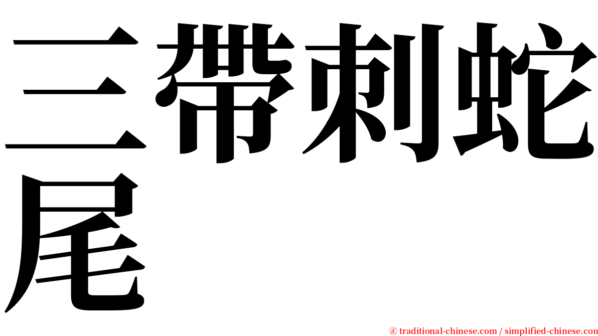 三帶刺蛇尾 serif font