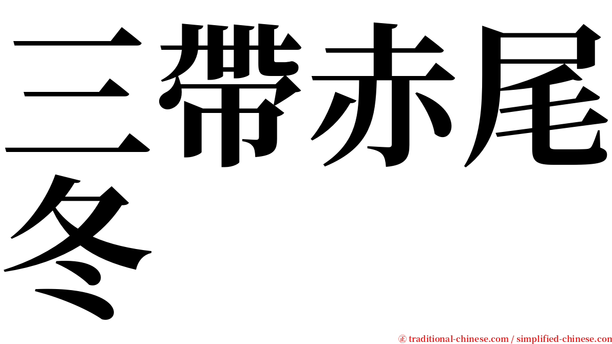 三帶赤尾冬 serif font