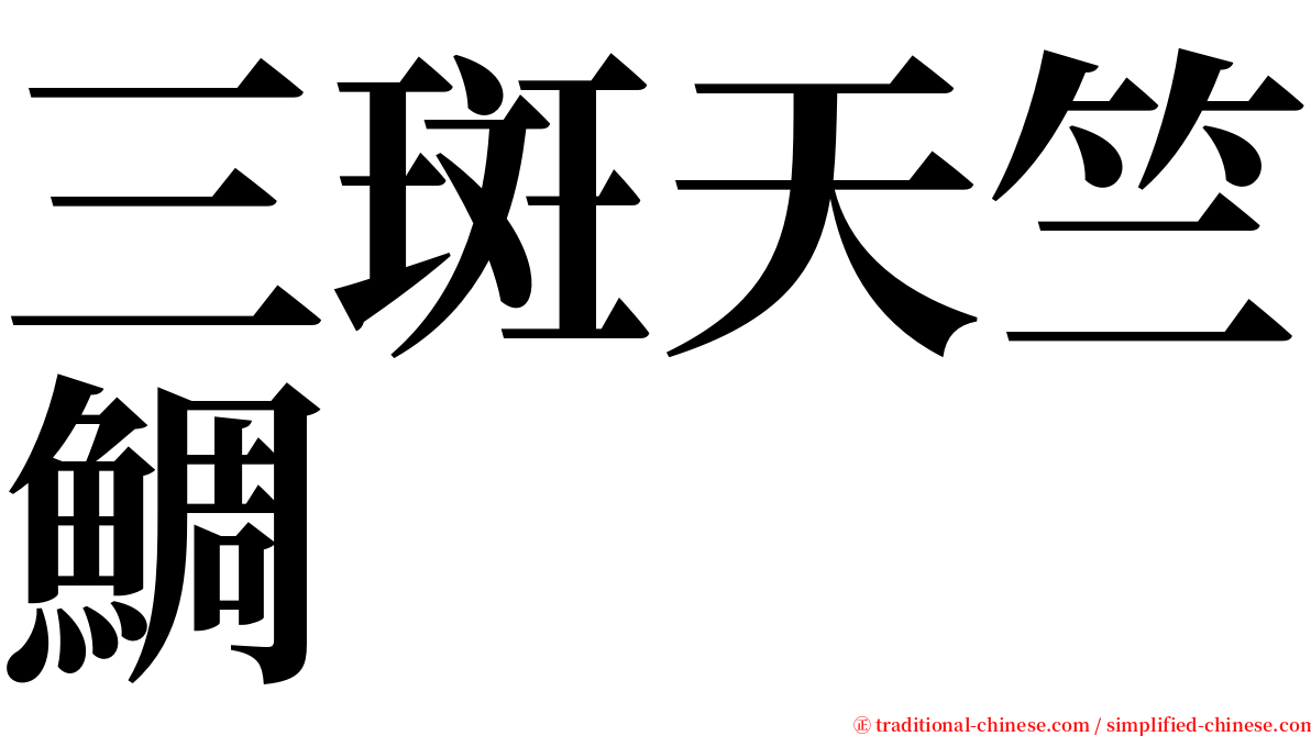 三斑天竺鯛 serif font