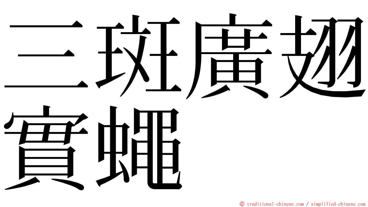 三斑廣翅實蠅 ming font