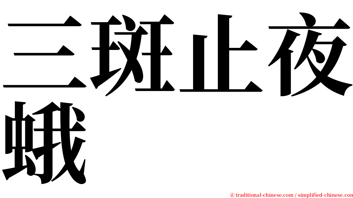 三斑止夜蛾 serif font