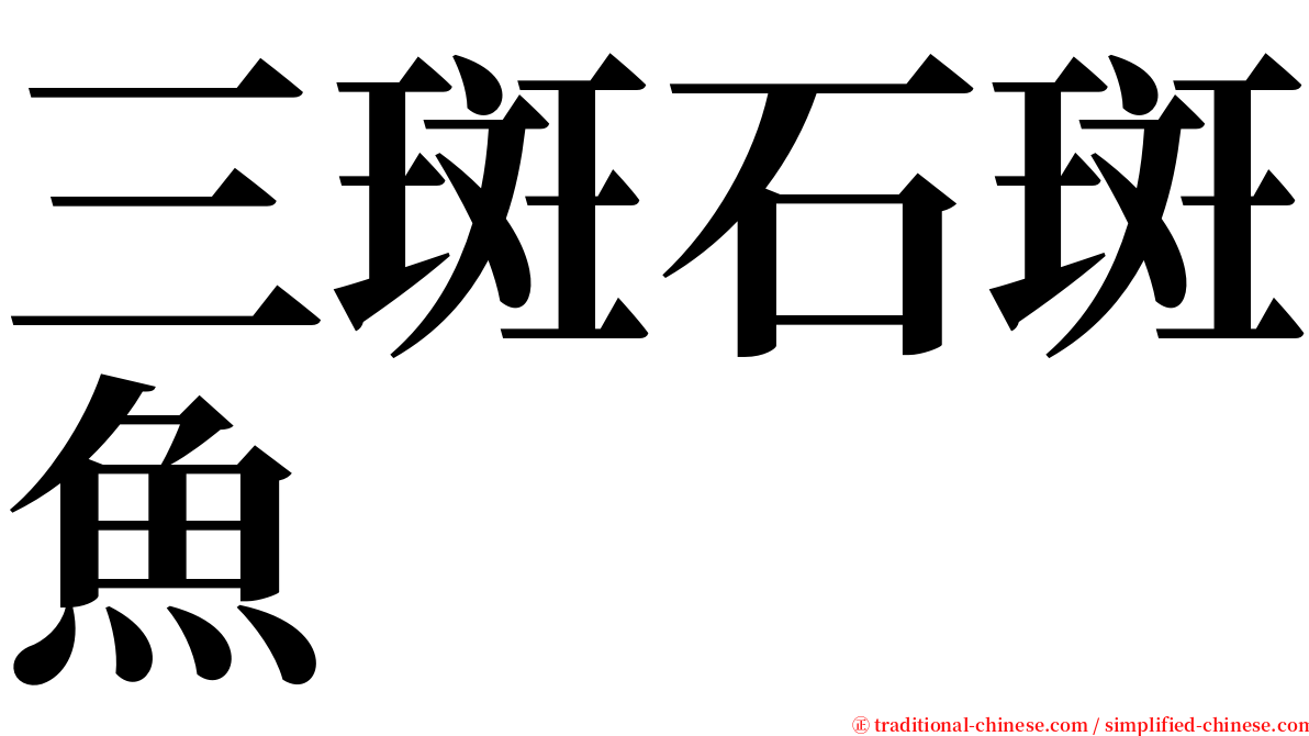 三斑石斑魚 serif font