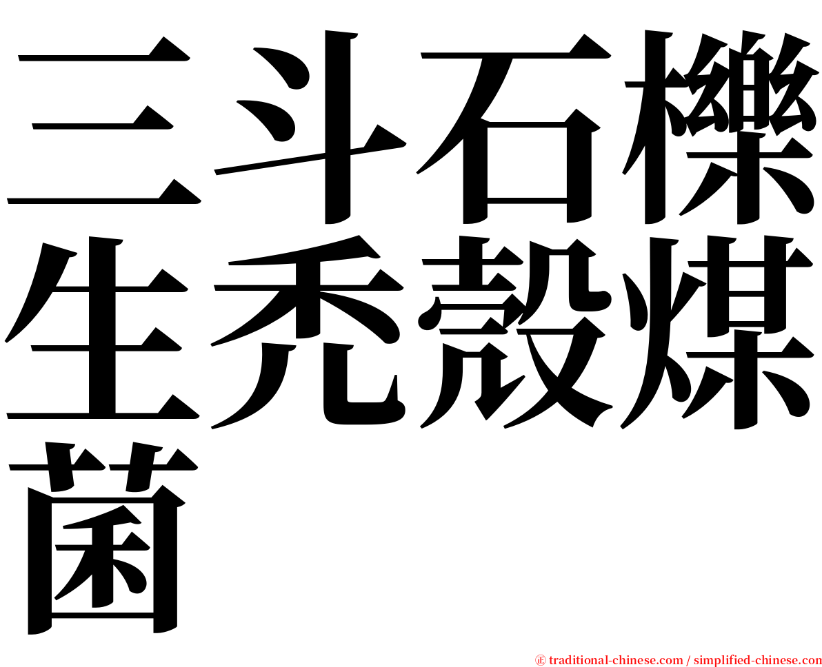 三斗石櫟生禿殼煤菌 serif font