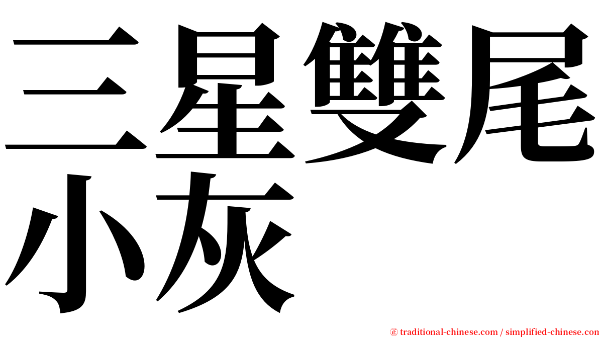 三星雙尾小灰 serif font