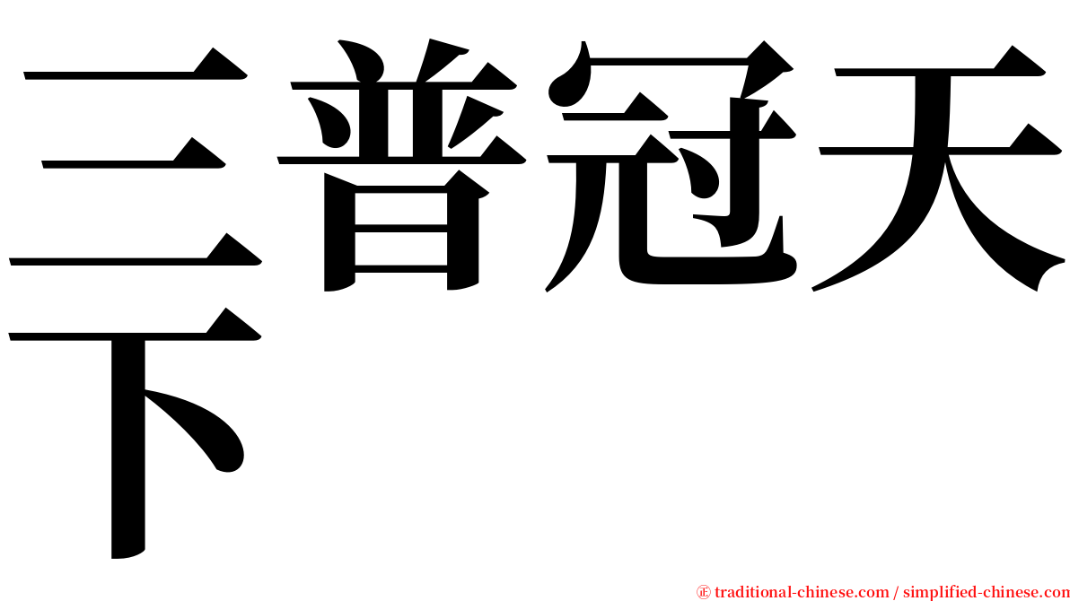 三普冠天下 serif font