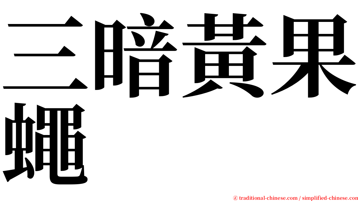 三暗黃果蠅 serif font