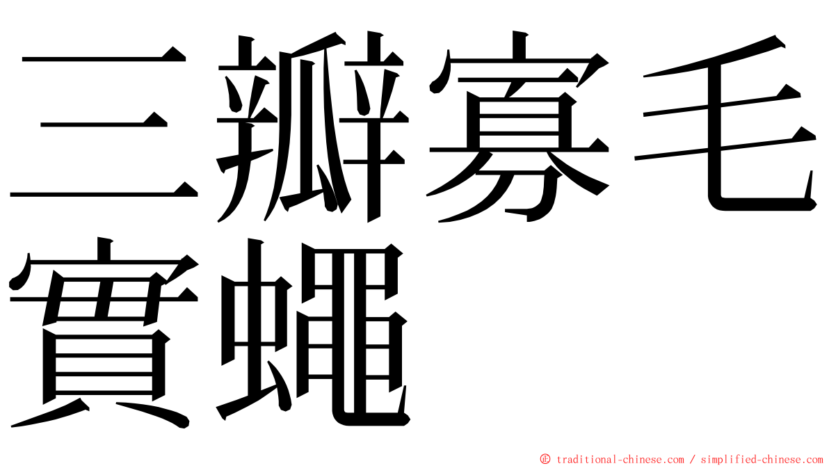 三瓣寡毛實蠅 ming font