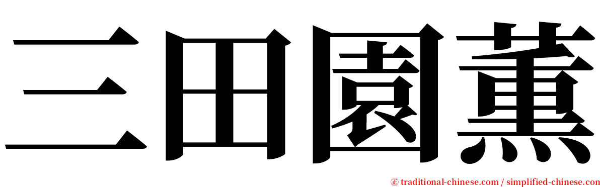 三田園薫 serif font