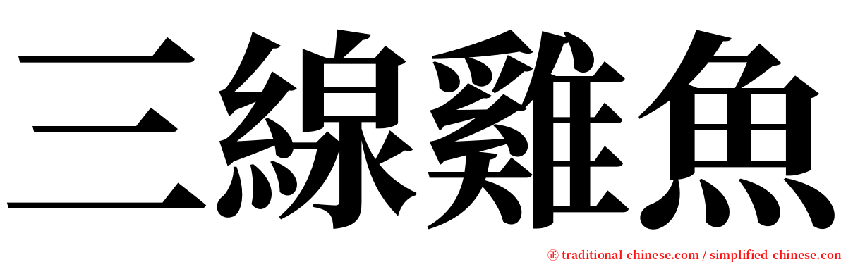 三線雞魚 serif font