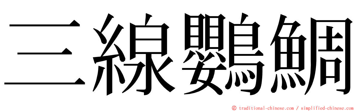 三線鸚鯛 ming font