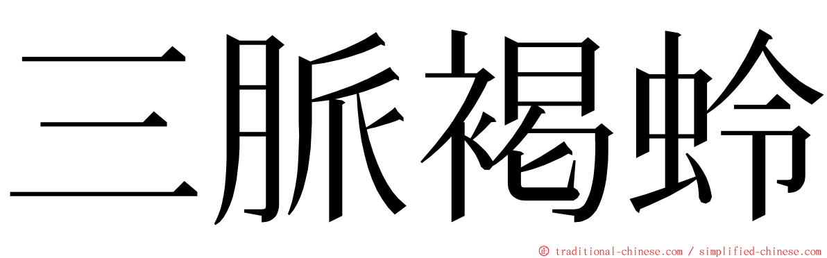 三脈褐蛉 ming font