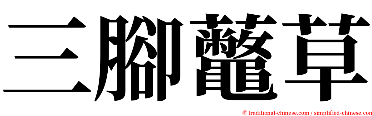 三腳虌草 serif font