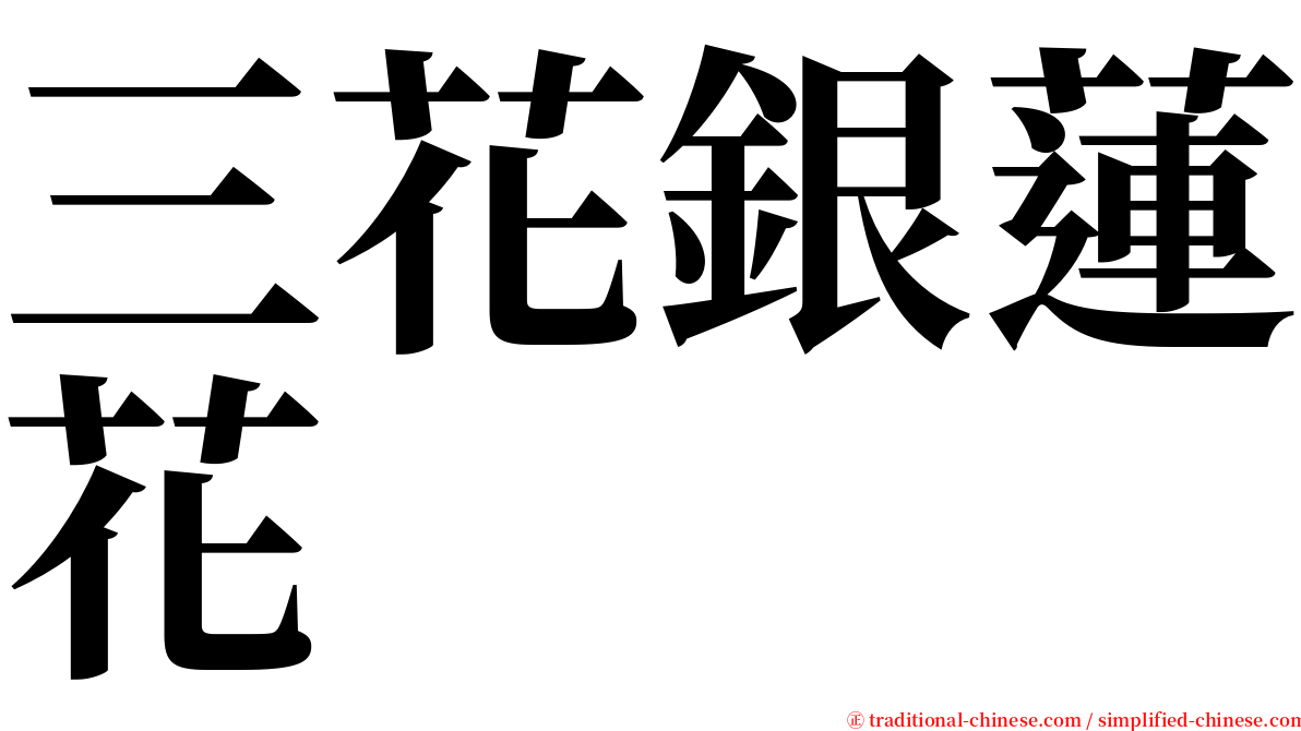 三花銀蓮花 serif font