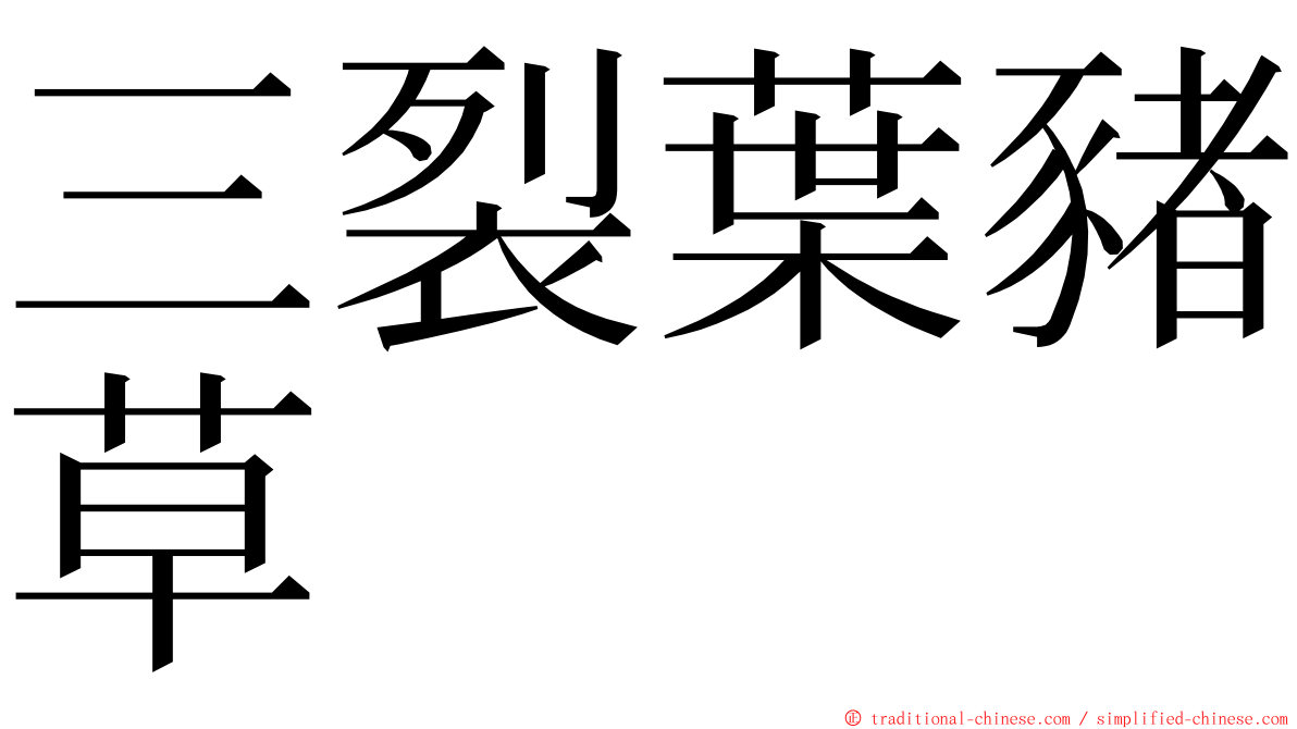 三裂葉豬草 ming font