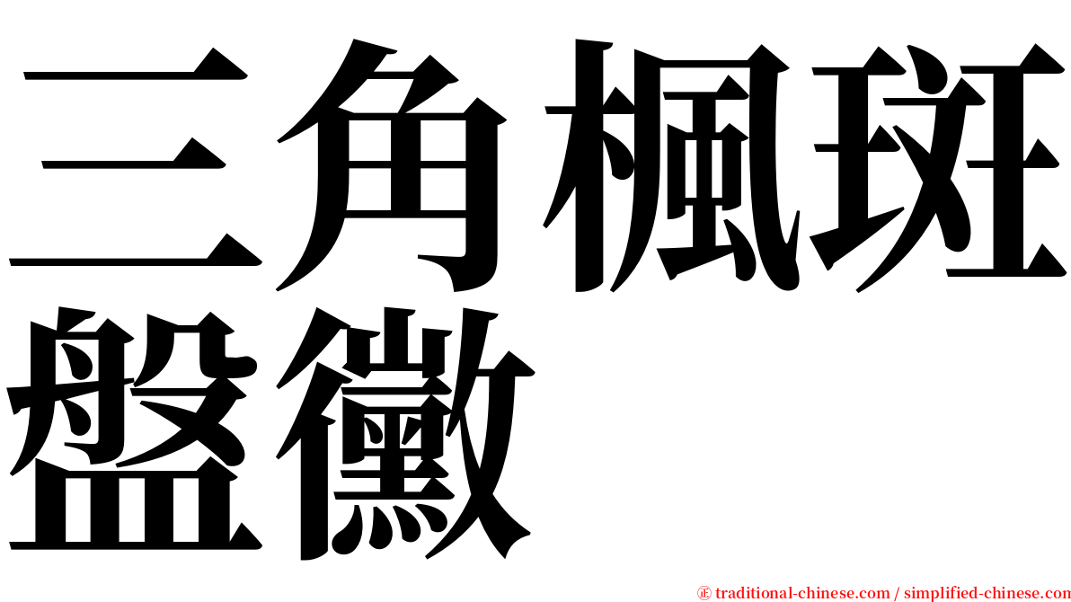 三角楓斑盤黴 serif font