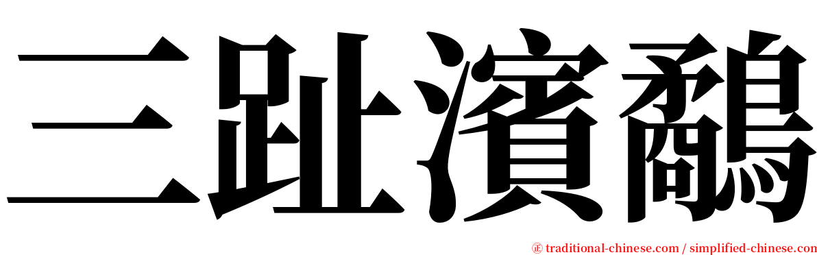 三趾濱鷸 serif font