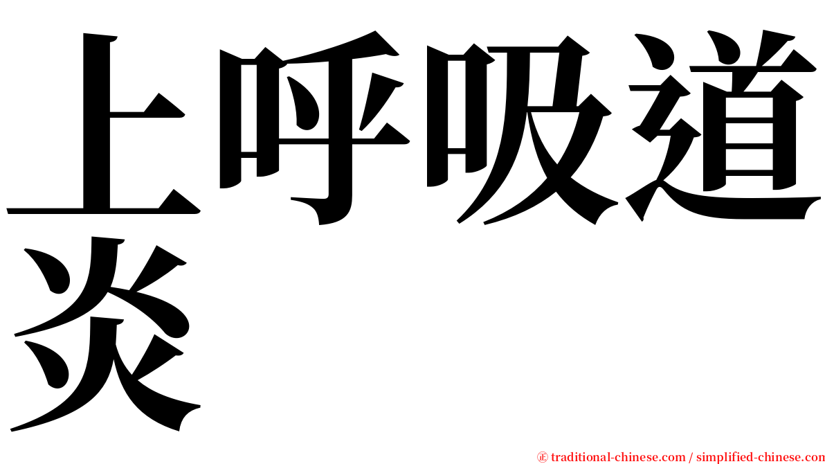 上呼吸道炎 serif font