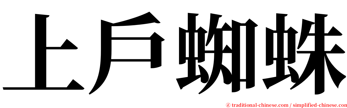 上戶蜘蛛 serif font