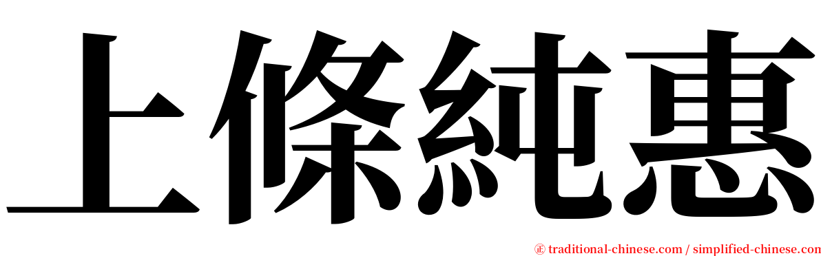 上條純惠 serif font
