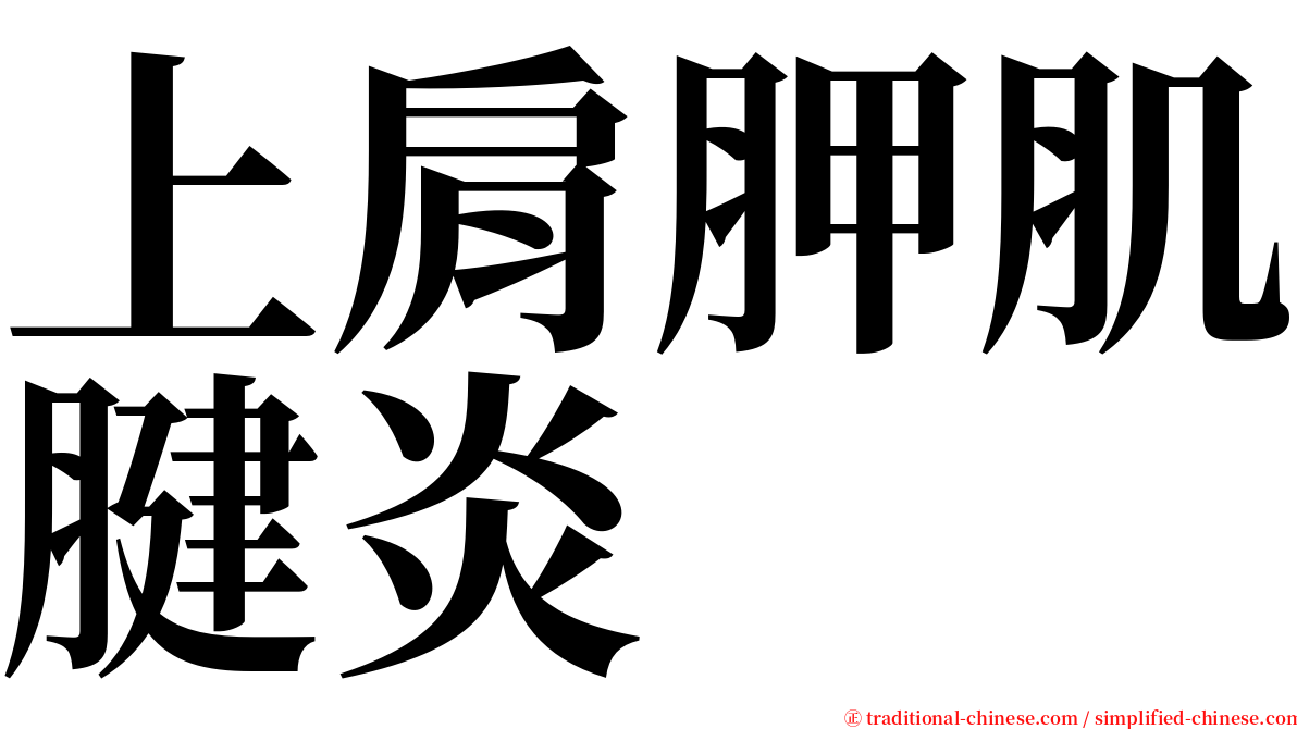 上肩胛肌腱炎 serif font