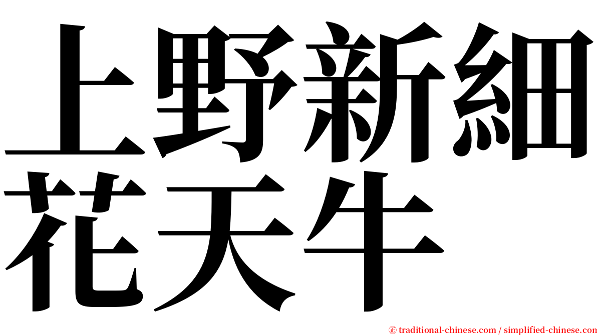 上野新細花天牛 serif font