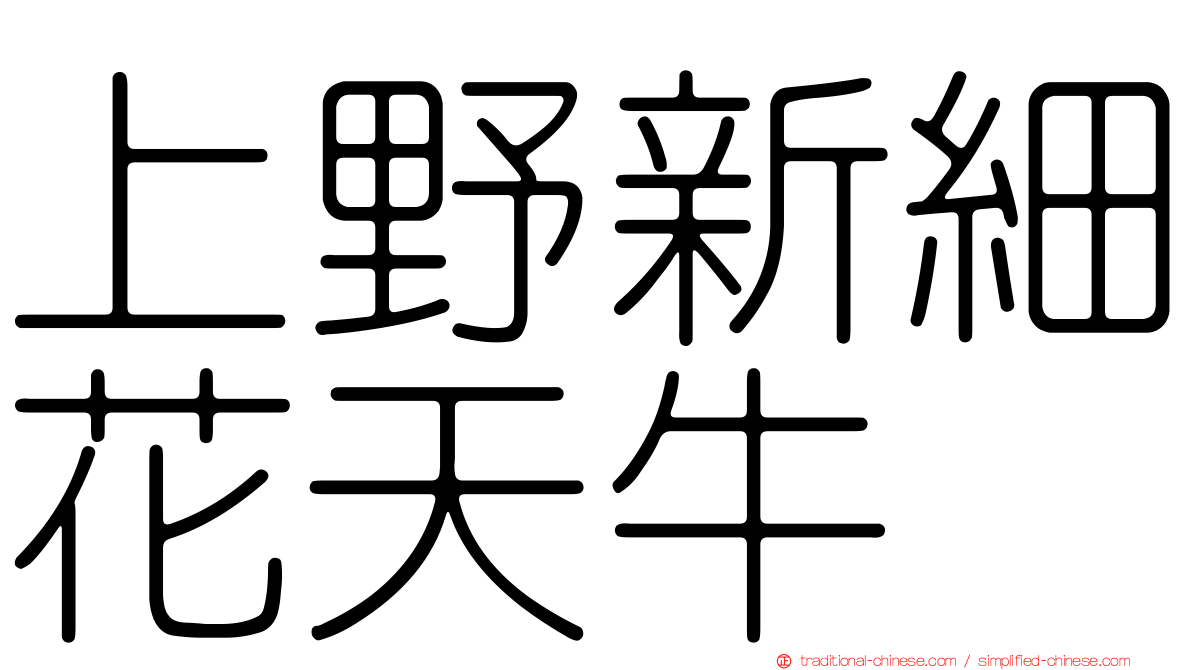 上野新細花天牛