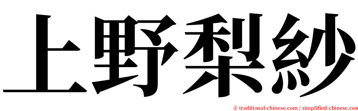 上野梨紗 serif font