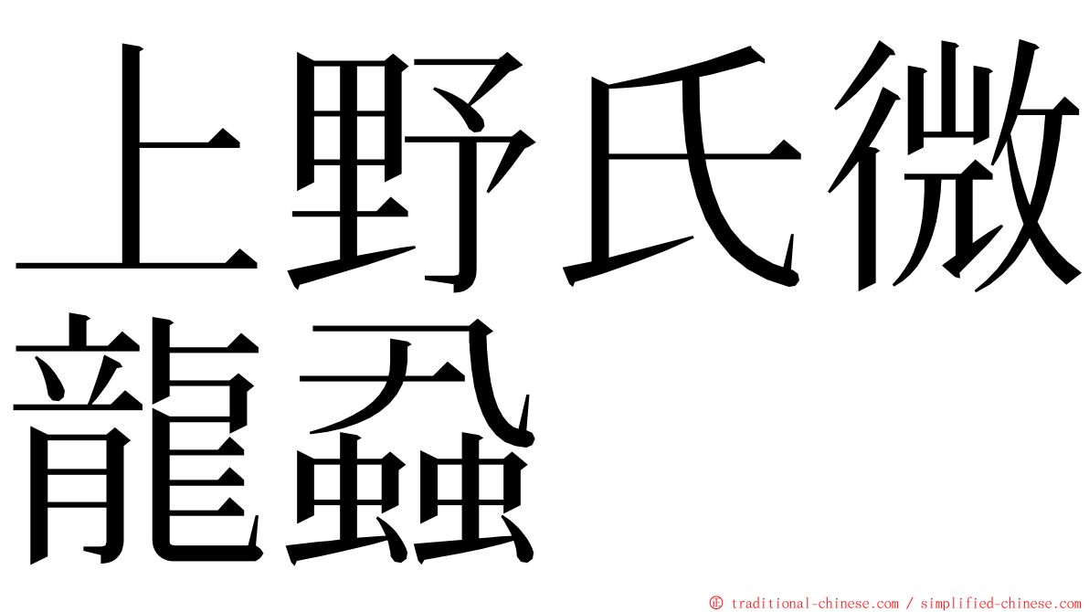 上野氏微龍蝨 ming font