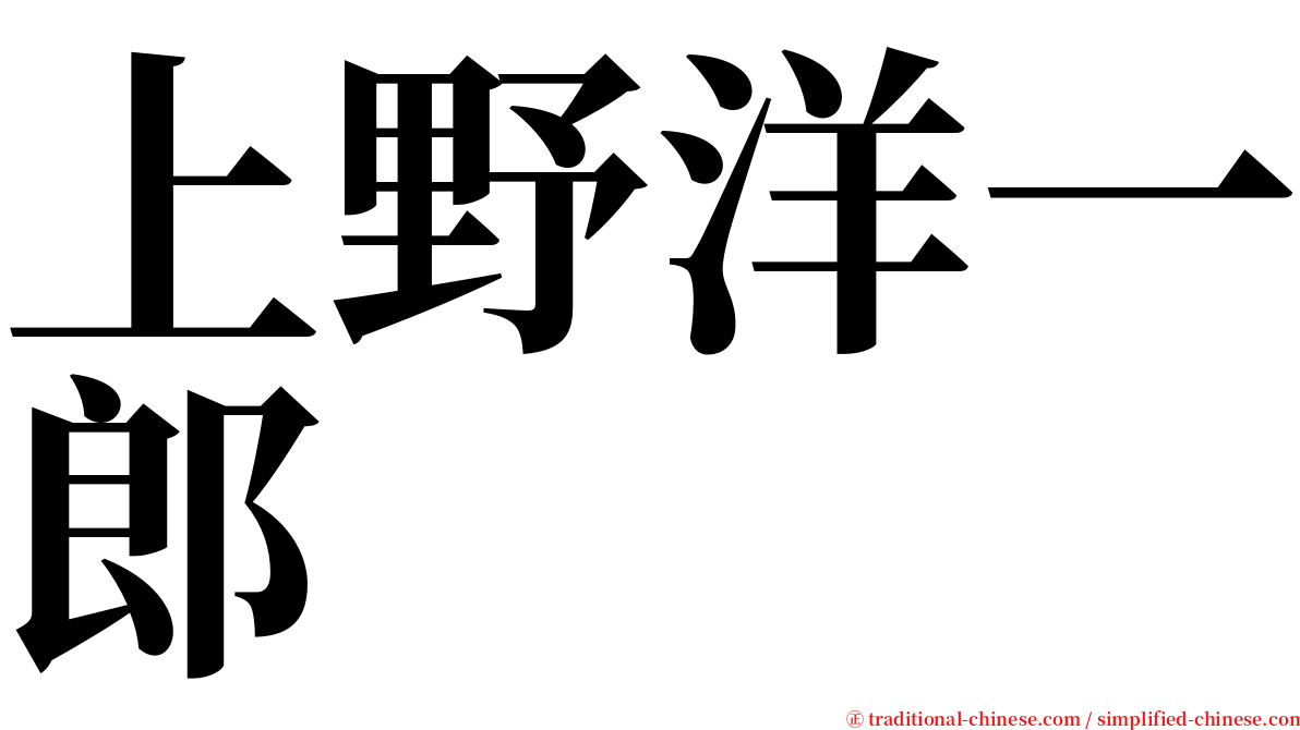 上野洋一郎 serif font