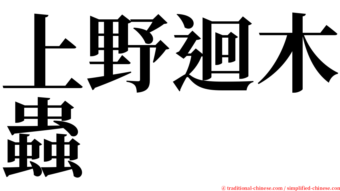 上野迴木蟲 serif font